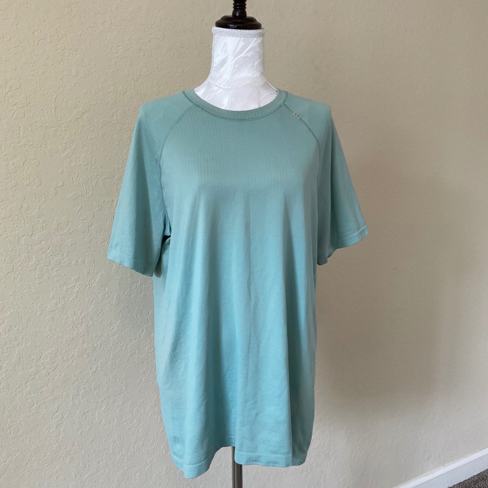 Lululemon Metal Vent Tech Shirt Mens Large Teal Seamless Gym Running Training